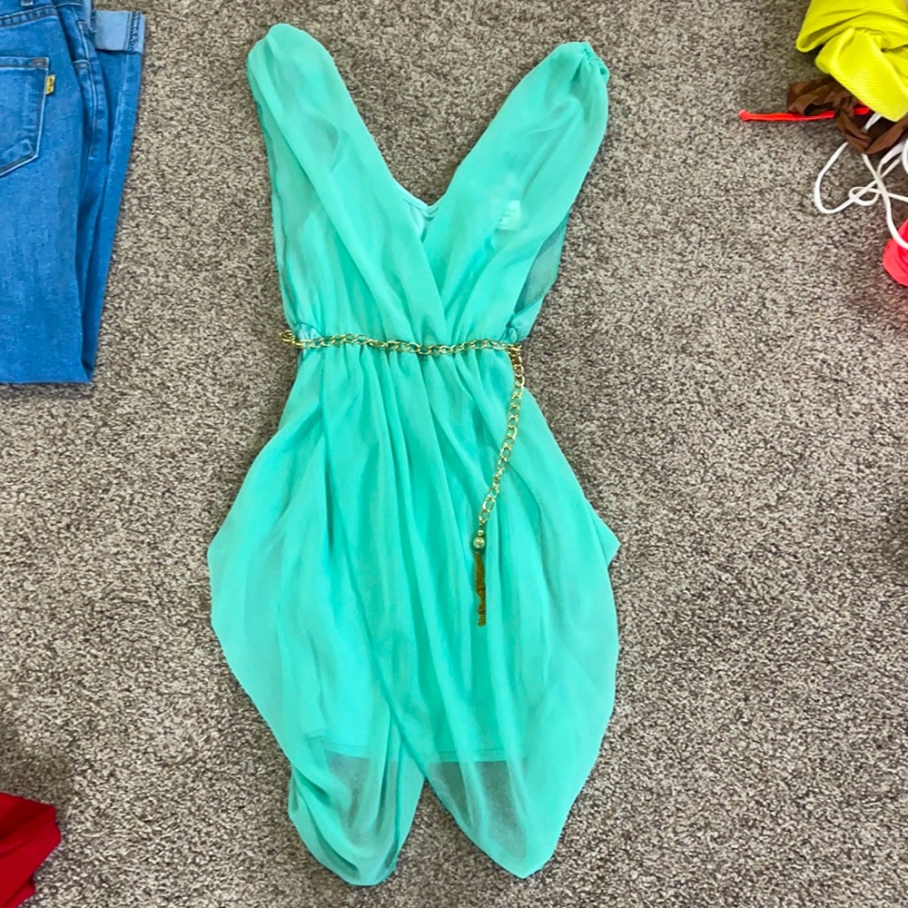 Dress with gold  belt